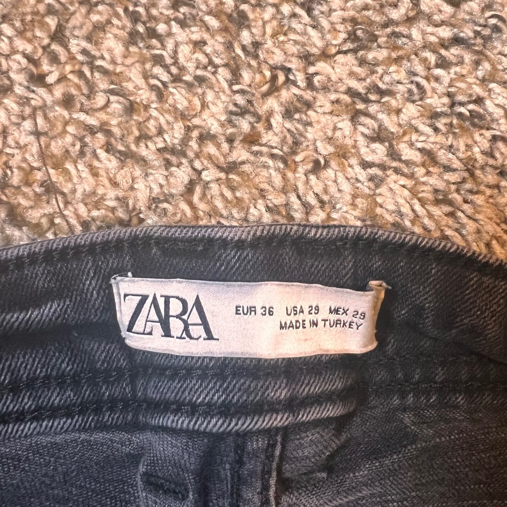 Zara EUR 36‎ USA 29 Black Wash Denim Jeans Slim Fit Casual Everyday - Picture 2 of 7